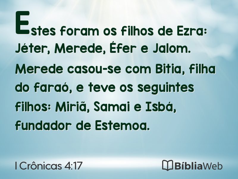 I Crônicas 4:17 em imagem para compartilhar