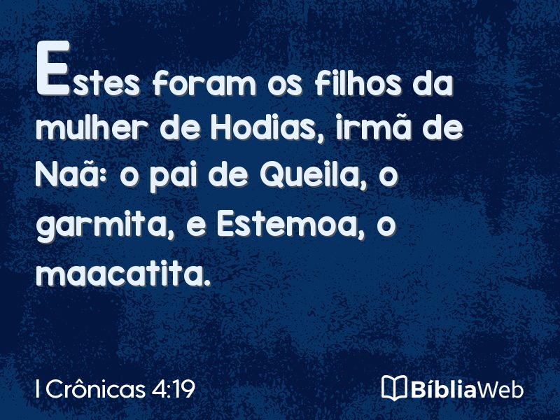 I Crônicas 4:19 em imagem para compartilhar