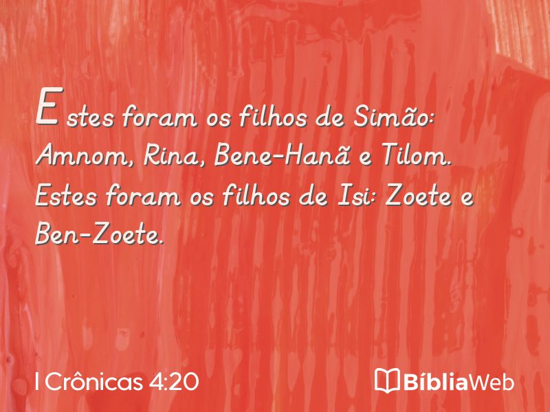 I Crônicas 4:20 em imagem para compartilhar