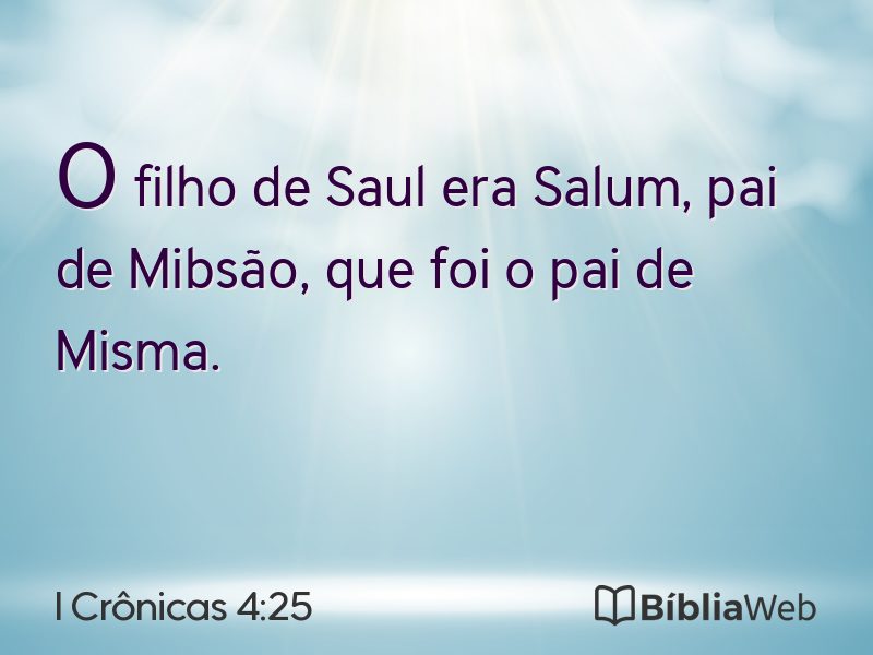 I Crônicas 4:25 em imagem para compartilhar
