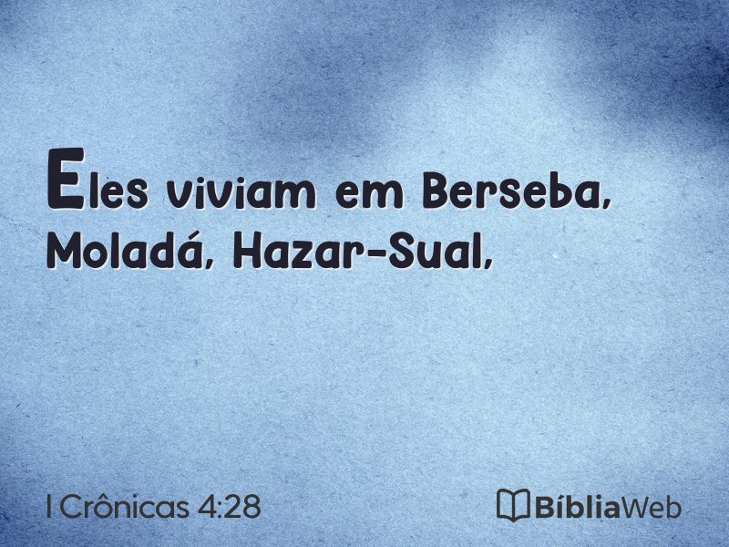 I Crônicas 4:28 em imagem para compartilhar