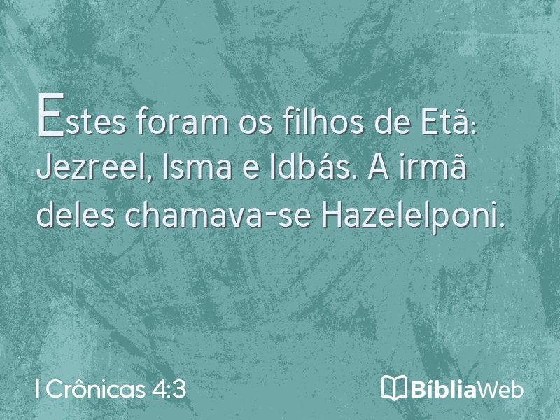 I Crônicas 4:3 em imagem para compartilhar