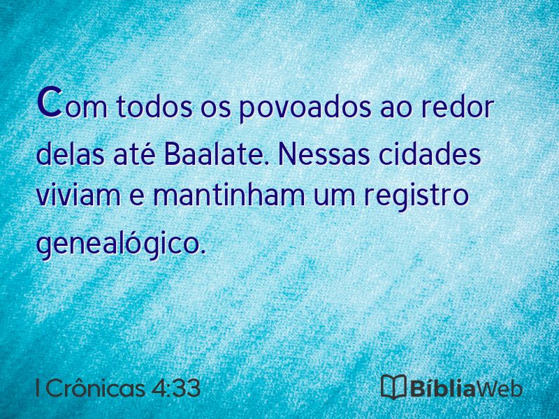 I Crônicas 4:33 em imagem para compartilhar