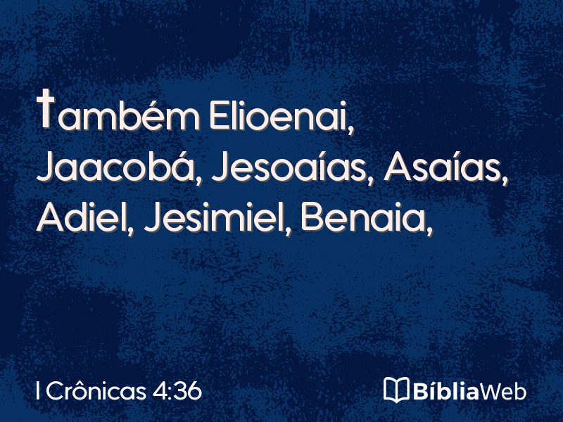 I Crônicas 4:36 em imagem para compartilhar