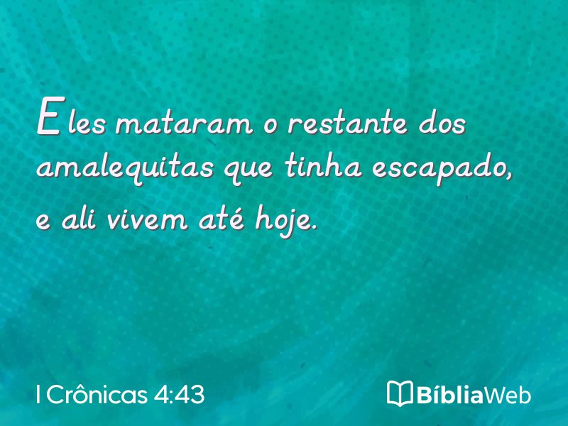 I Crônicas 4:43 em imagem para compartilhar