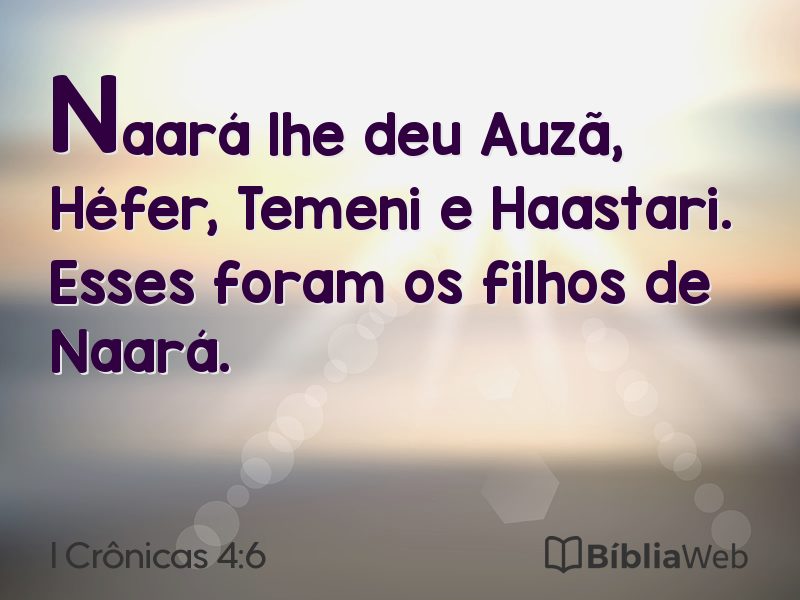 I Crônicas 4:6 em imagem para compartilhar
