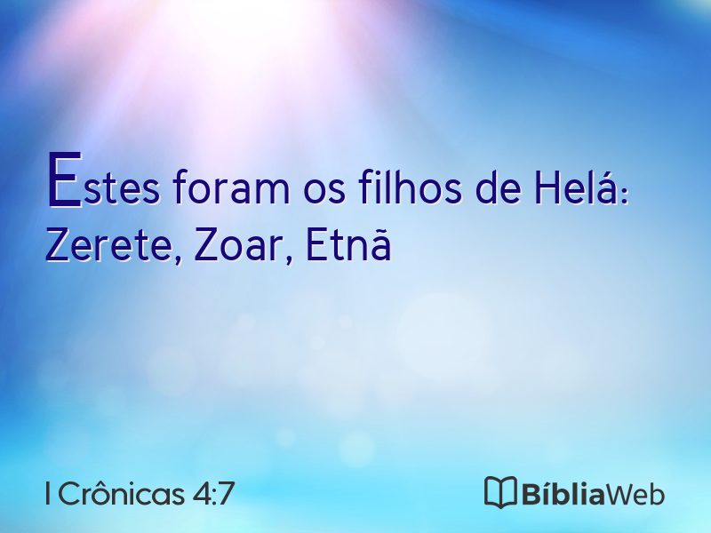I Crônicas 4:7 em imagem para compartilhar