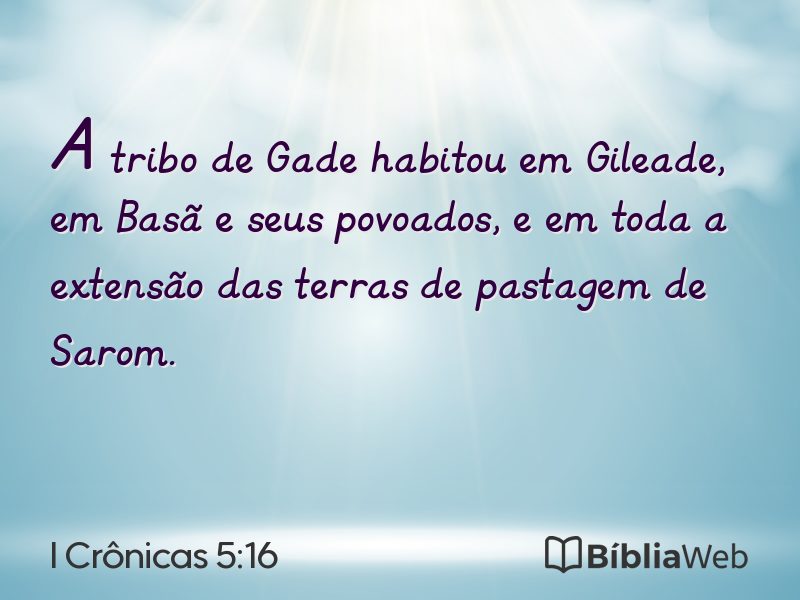 I Crônicas 5:16 em imagem para compartilhar