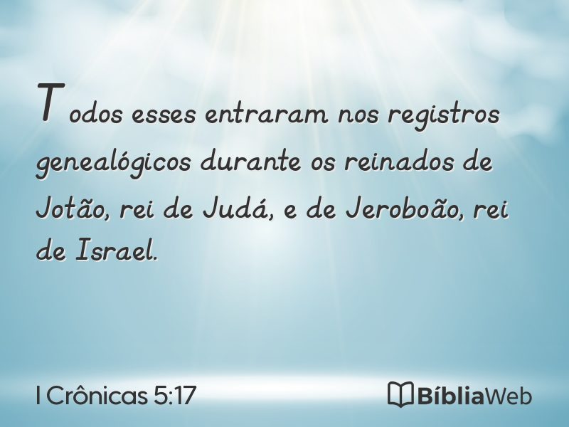 I Crônicas 5:17 em imagem para compartilhar
