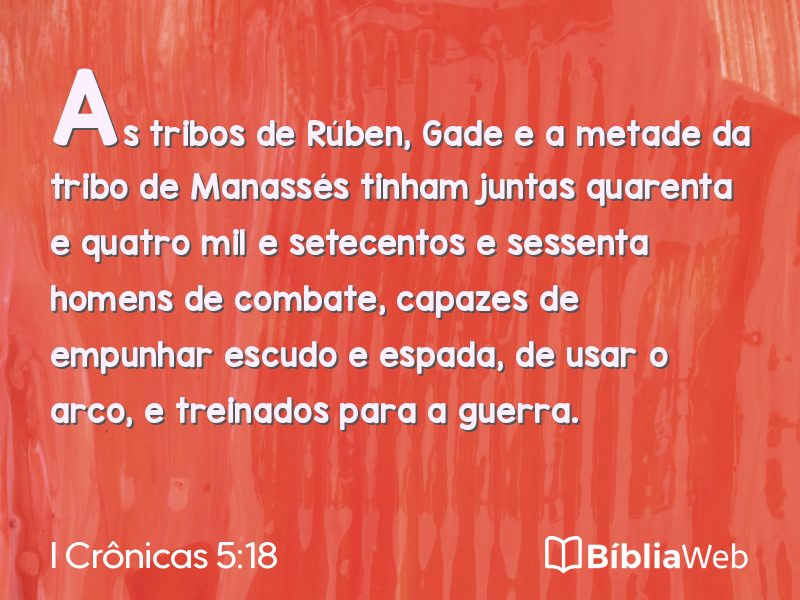 I Crônicas 5:18 em imagem para compartilhar