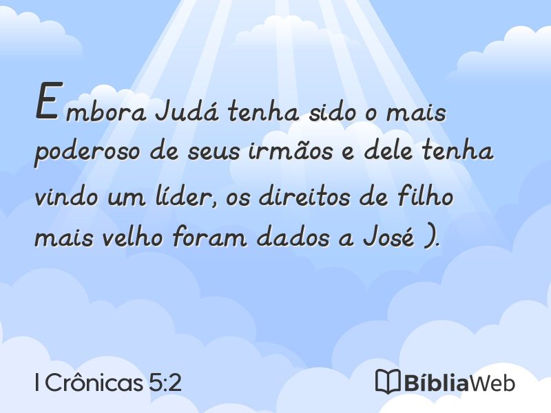 I Crônicas 5:2 em imagem para compartilhar