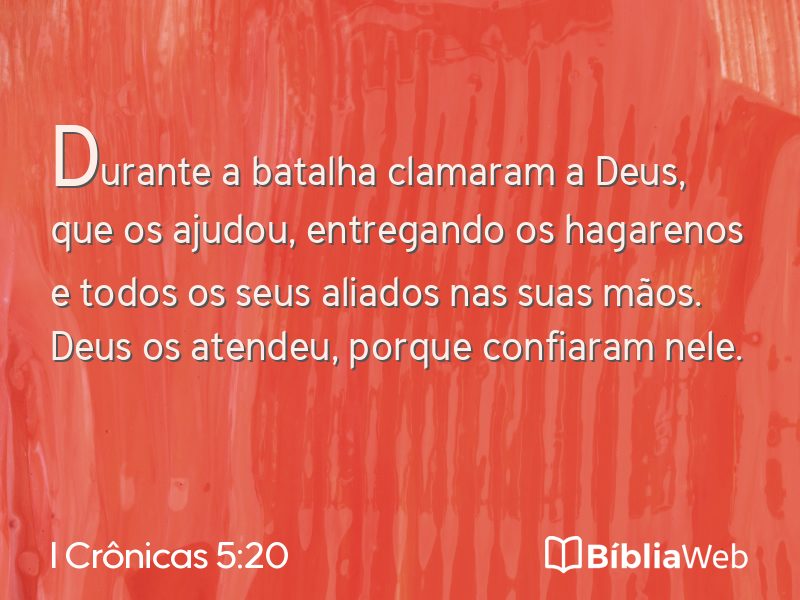 I Crônicas 5:20 em imagem para compartilhar