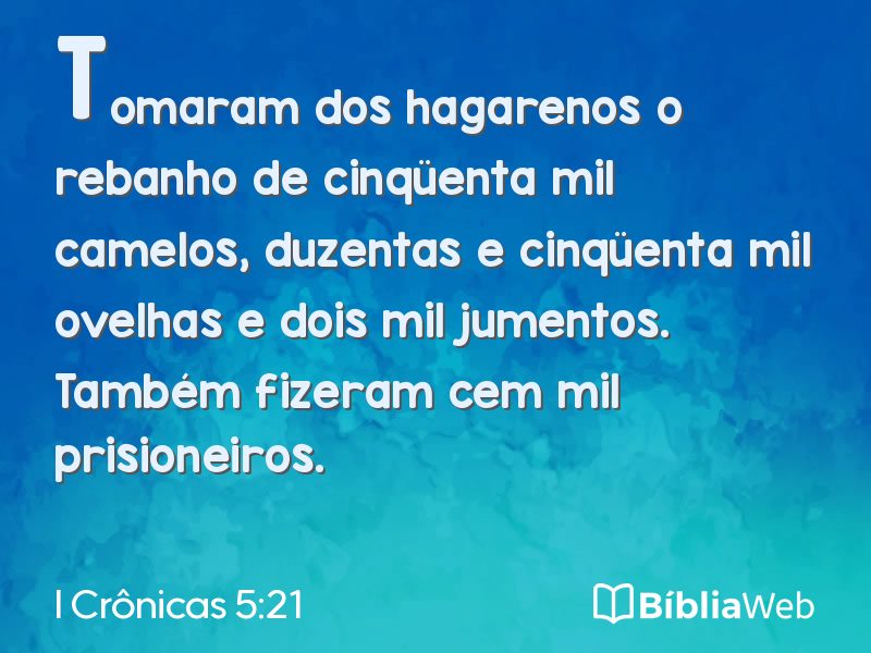 I Crônicas 5:21 em imagem para compartilhar