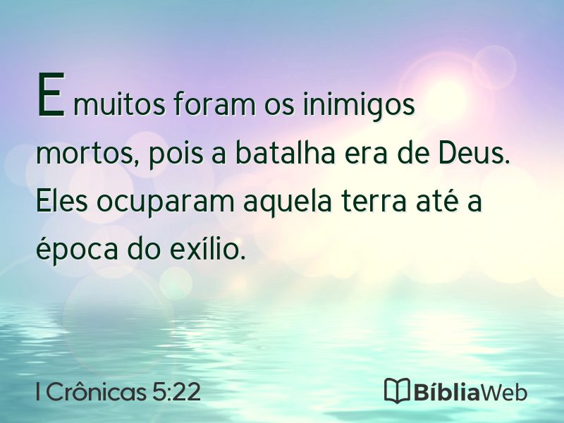 I Crônicas 5:22 em imagem para compartilhar