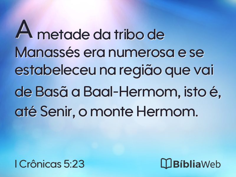 I Crônicas 5:23 em imagem para compartilhar