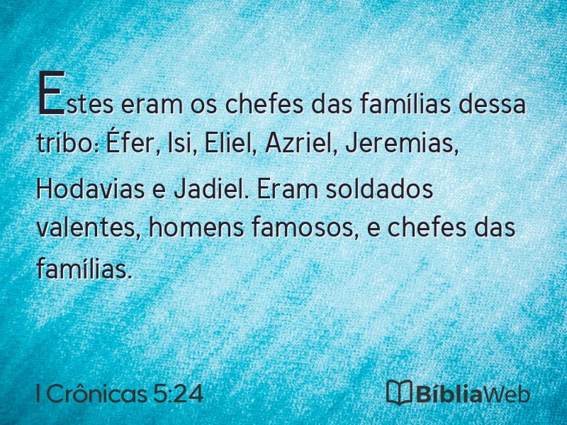 I Crônicas 5:24 em imagem para compartilhar