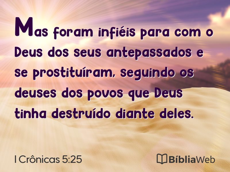 I Crônicas 5:25 em imagem para compartilhar