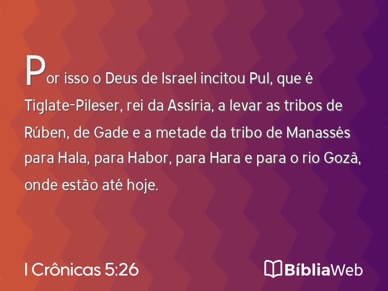 I Crônicas 5:26 em imagem para compartilhar