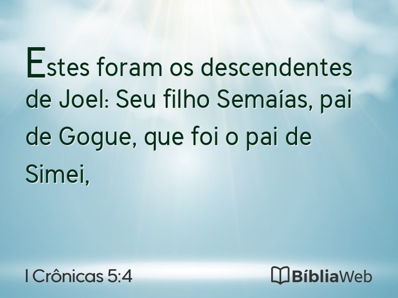 I Crônicas 5:4 em imagem para compartilhar