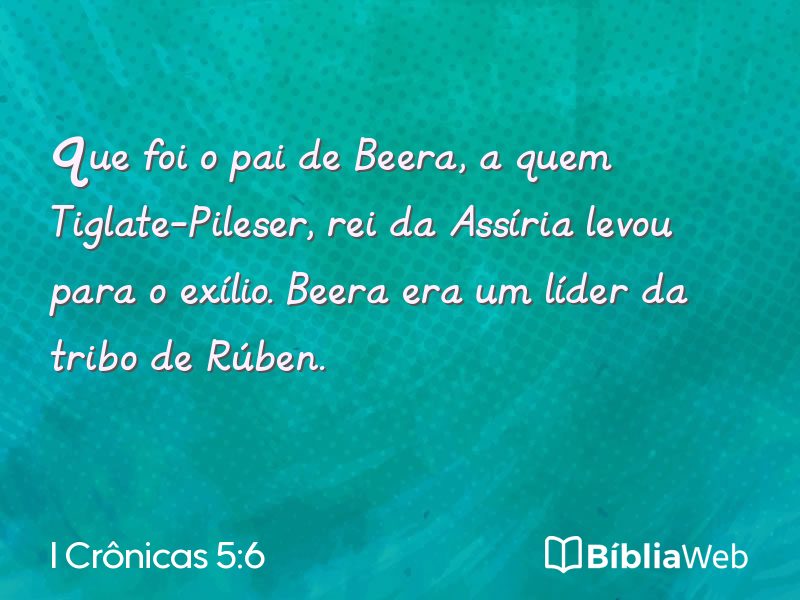 I Crônicas 5:6 em imagem para compartilhar