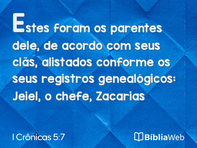 I Crônicas 5:7 em imagem para compartilhar