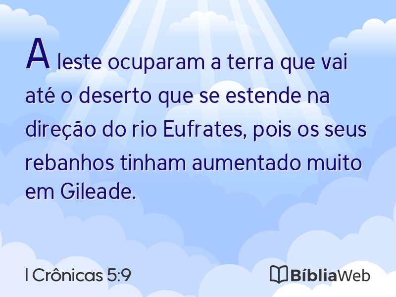 I Crônicas 5:9 em imagem para compartilhar