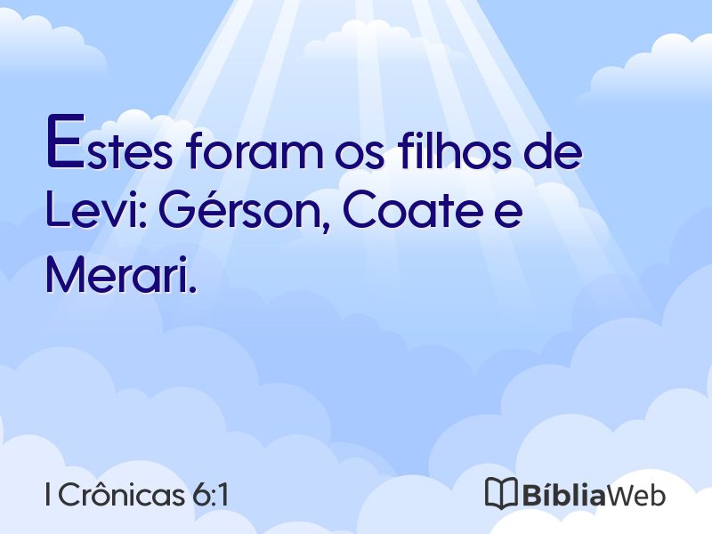 I Crônicas 6:1 em imagem para compartilhar
