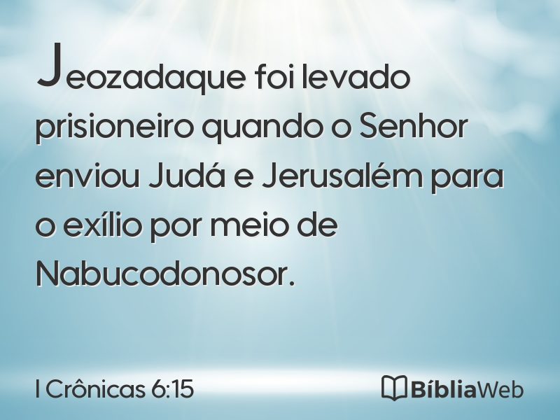 I Crônicas 6:15 em imagem para compartilhar