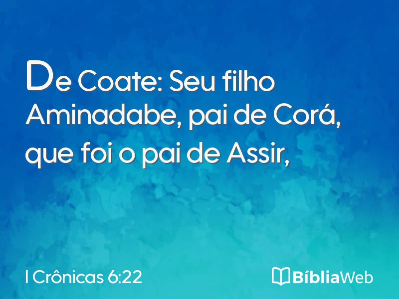 I Crônicas 6:22 em imagem para compartilhar