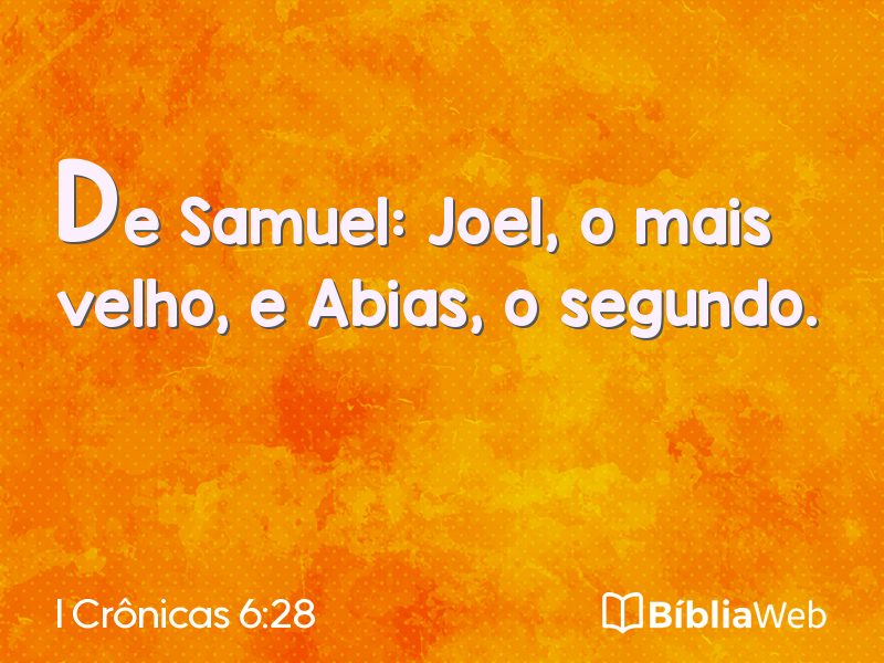 I Crônicas 6:28 em imagem para compartilhar