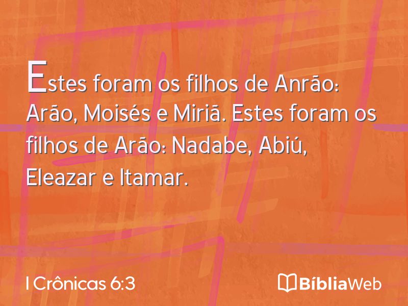 I Crônicas 6:3 em imagem para compartilhar
