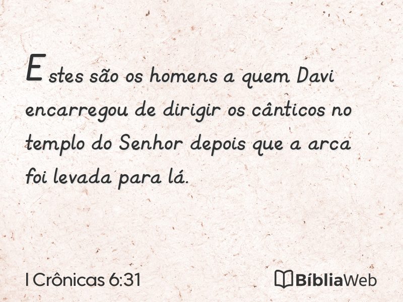 I Crônicas 6:31 em imagem para compartilhar