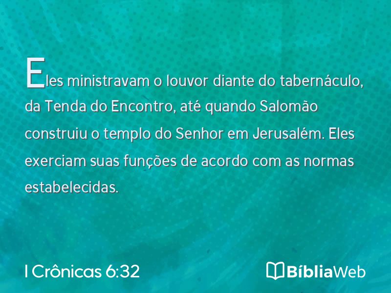 I Crônicas 6:32 em imagem para compartilhar