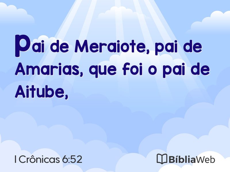 I Crônicas 6:52 em imagem para compartilhar