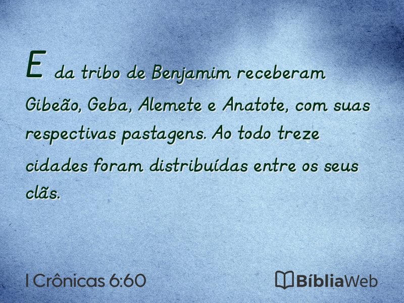 I Crônicas 6:60 em imagem para compartilhar