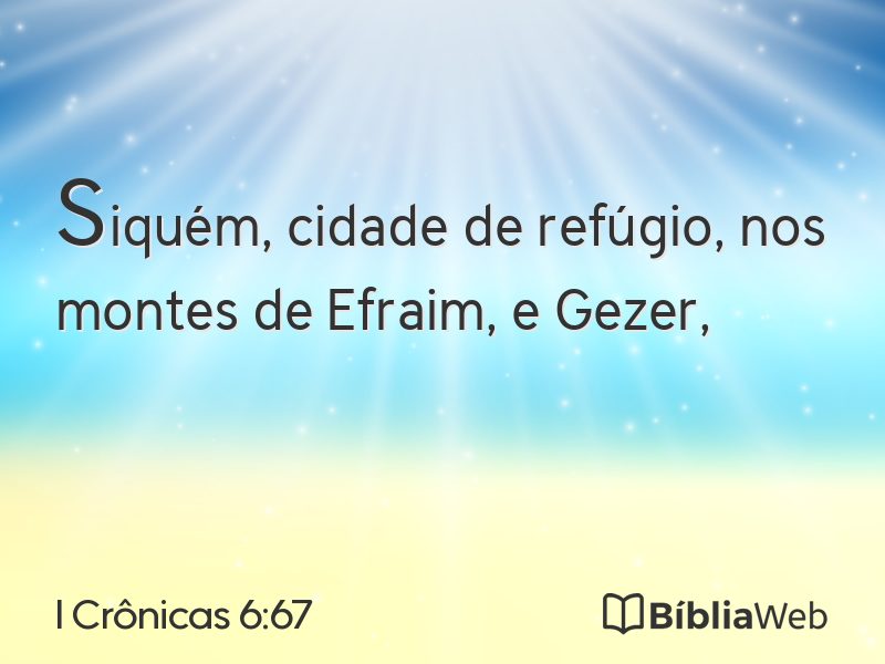 I Crônicas 6:67 em imagem para compartilhar