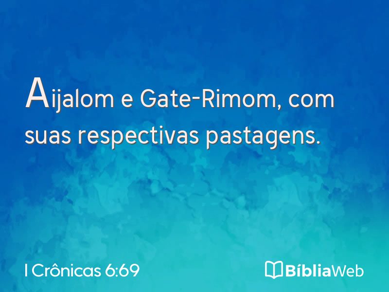 I Crônicas 6:69 em imagem para compartilhar