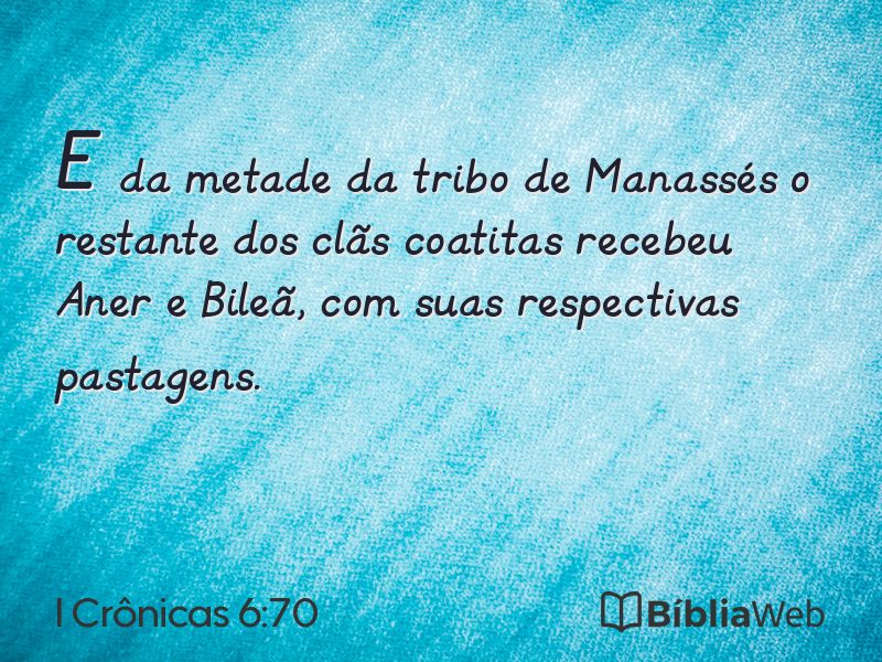I Crônicas 6:70 em imagem para compartilhar