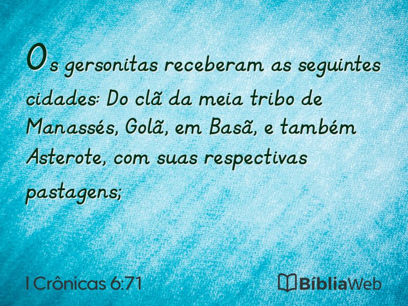 I Crônicas 6:71 em imagem para compartilhar