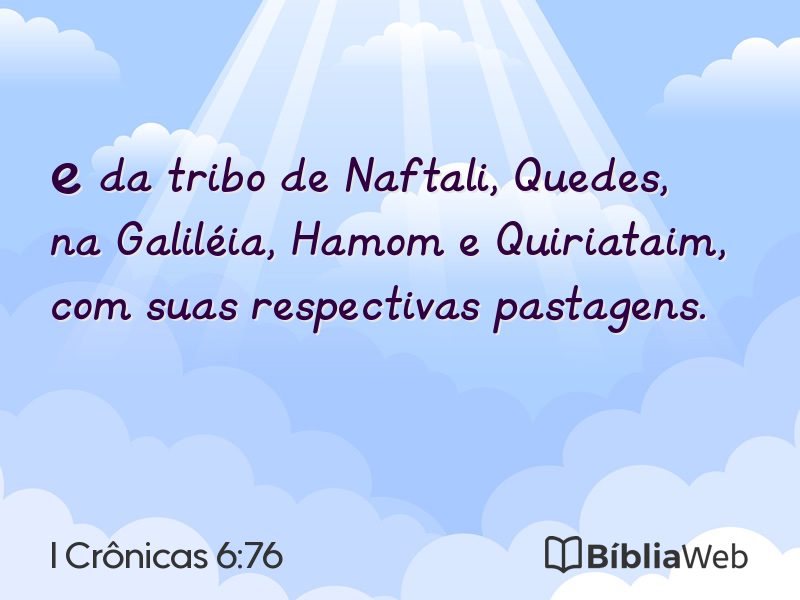 I Crônicas 6:76 em imagem para compartilhar