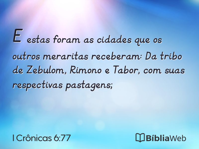 I Crônicas 6:77 em imagem para compartilhar