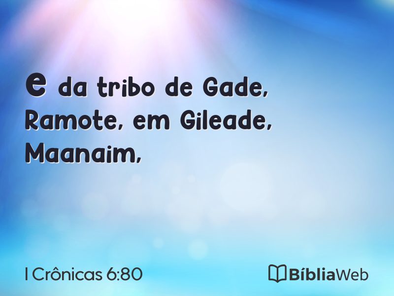 I Crônicas 6:80 em imagem para compartilhar
