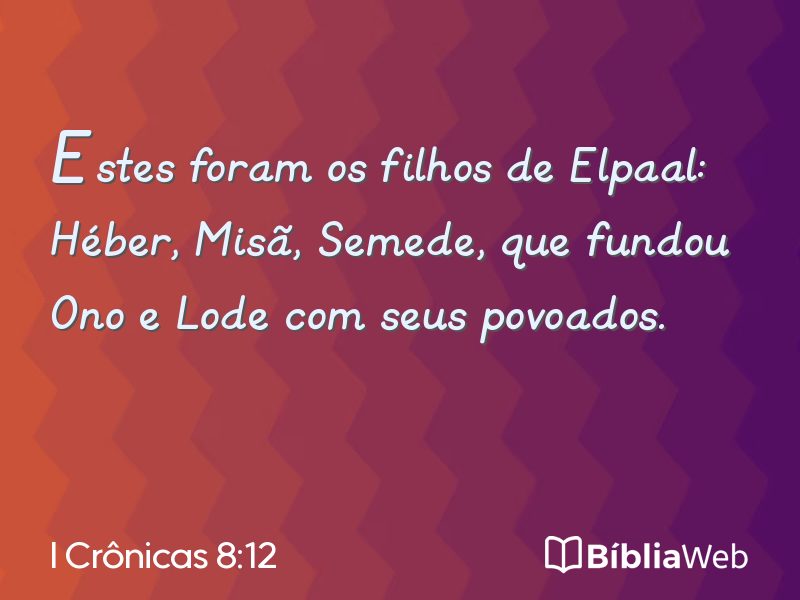 I Crônicas 8:12 em imagem para compartilhar