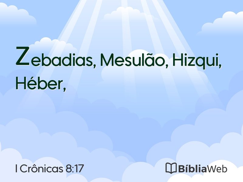 I Crônicas 8:17 em imagem para compartilhar