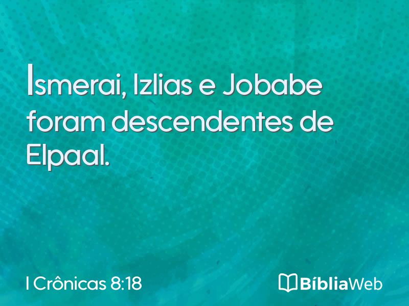 I Crônicas 8:18 em imagem para compartilhar