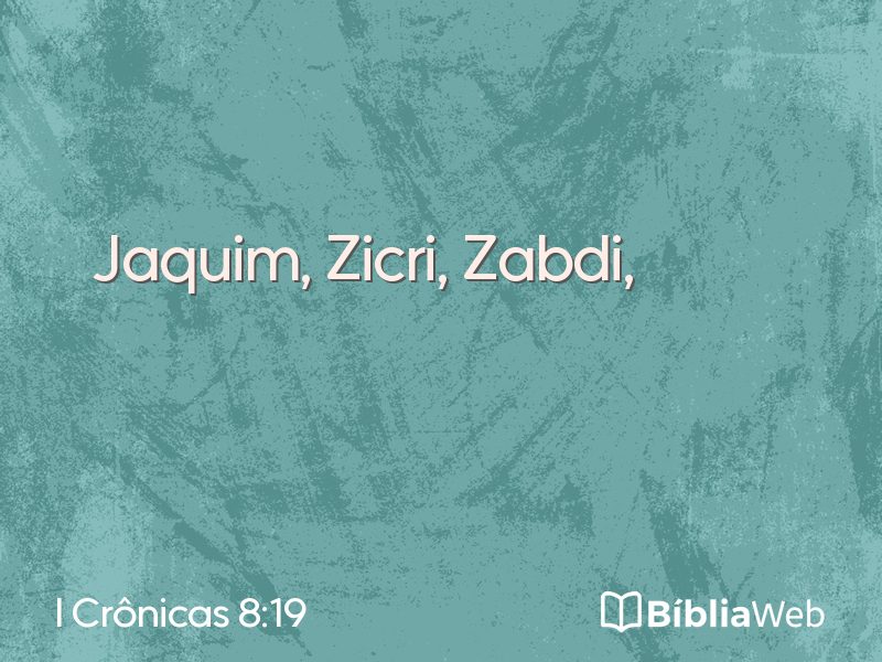 I Crônicas 8:19 em imagem para compartilhar