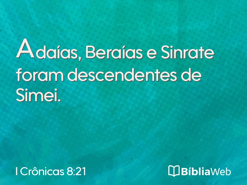I Crônicas 8:21 em imagem para compartilhar