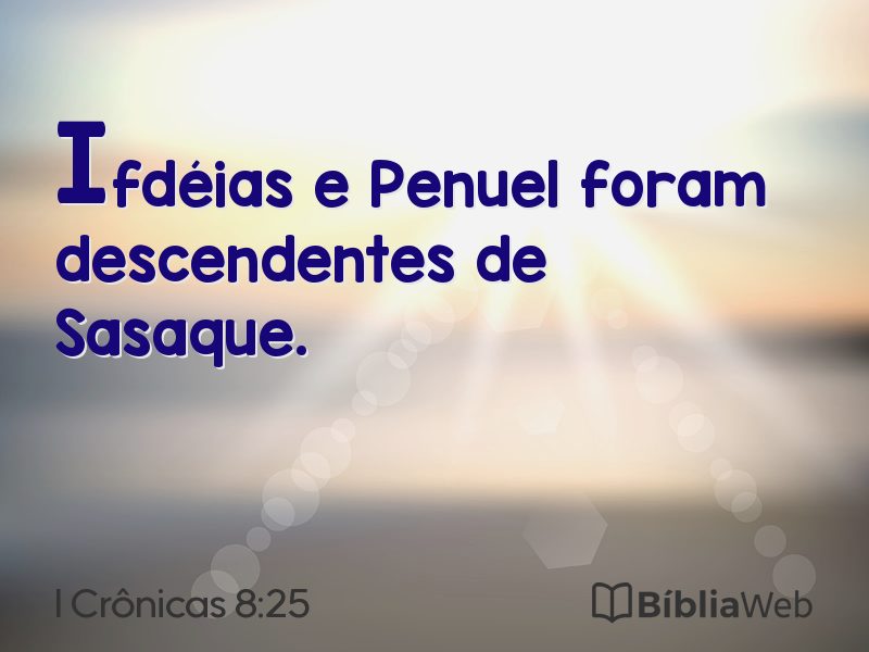 I Crônicas 8:25 em imagem para compartilhar