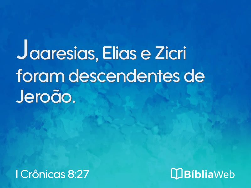 I Crônicas 8:27 em imagem para compartilhar