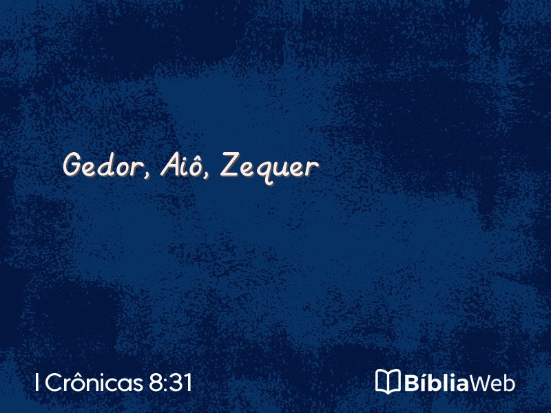 I Crônicas 8:31 em imagem para compartilhar